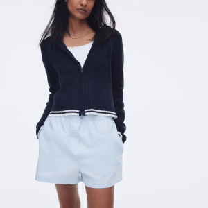Hooded Cardigan with Zipper