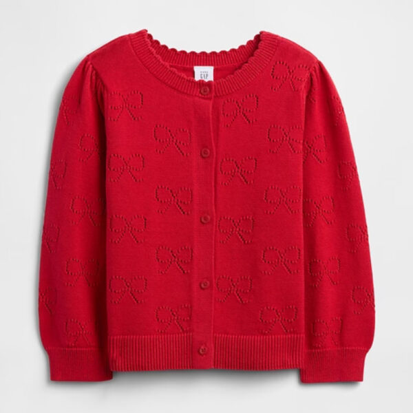 babyGap Pointelle Cardigan Modern Red Bows
