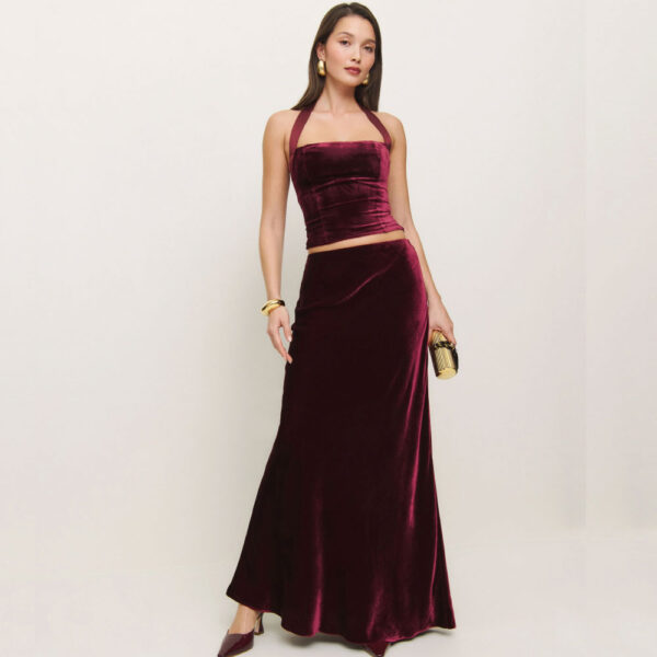 Bella Velvet Skirt Chianti