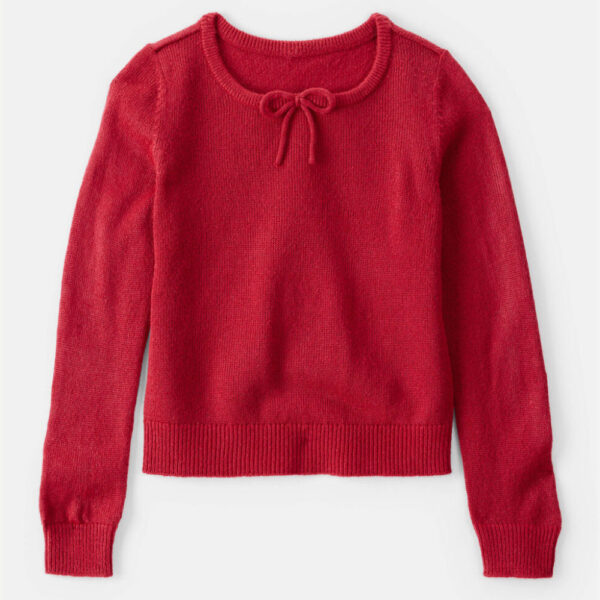 Carter's Girls Bow Long-Sleeve Sweater - Red