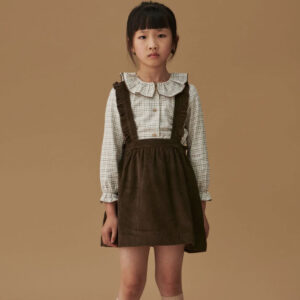 Chocolate Brown Reina Corduroy Girl Pinafore Skirt