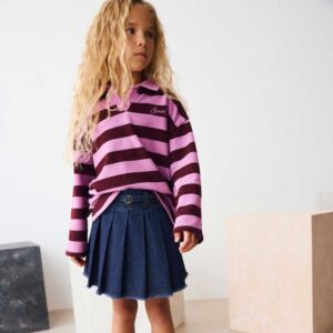 Dark Wash Denim Pleated Skirt (3-16yrs)