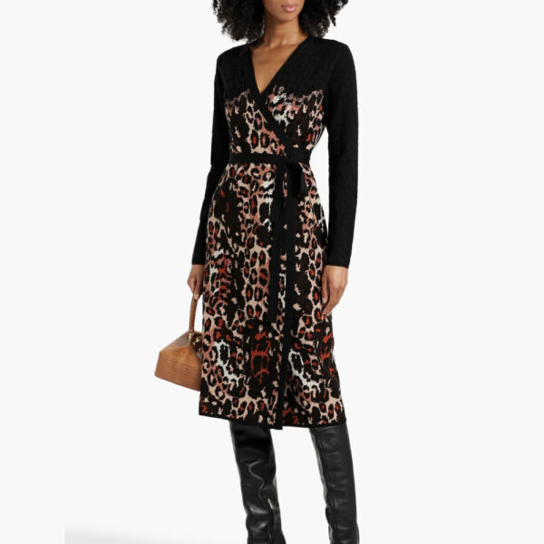 DIANE VON FURSTENBERG Savannah jacquard-knit midi wrap dress