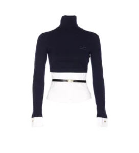 Elisabetta Franchi Turtleneck Belted Waist Jumper