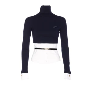 Elisabetta Franchi Turtleneck Belted Waist Jumper