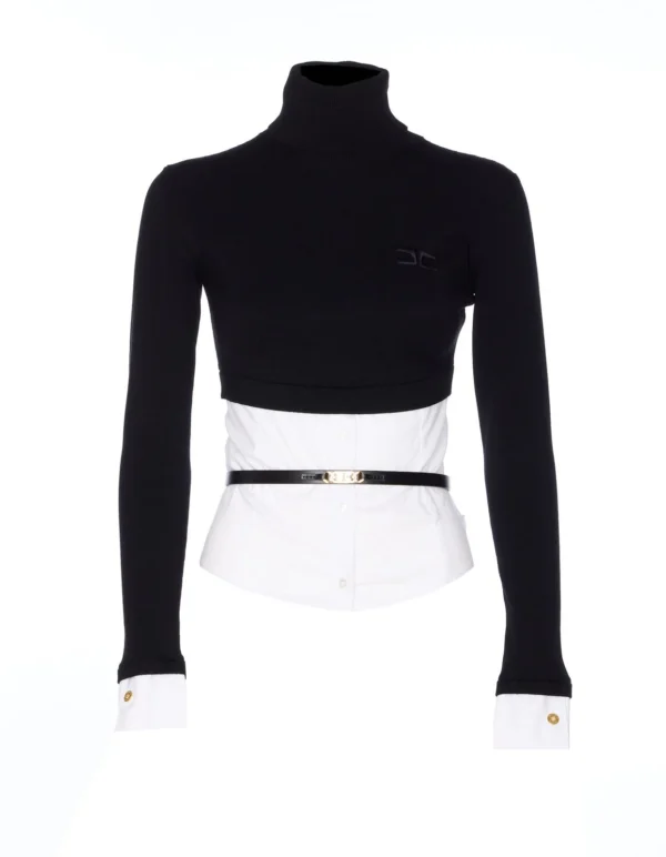 Elisabetta Franchi Turtleneck Poplin Top
