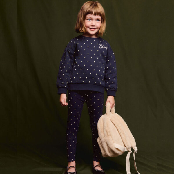 Embroidered sweatshirt with floral pattern