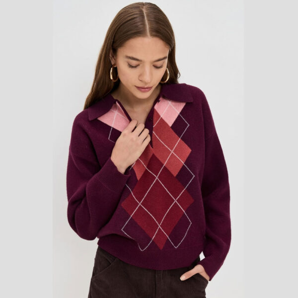 English Factory Argyle Knit Sweater