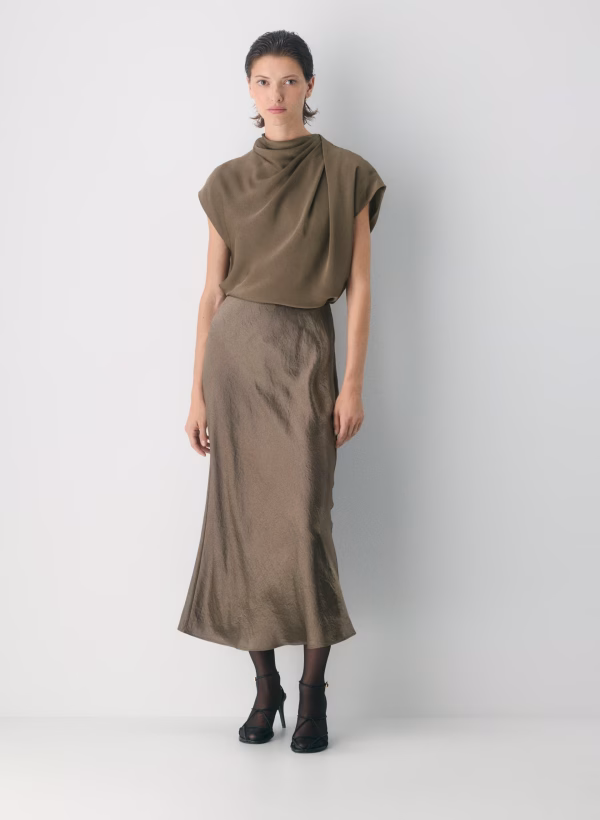 Babaton Slip Satin Maxi Skirt