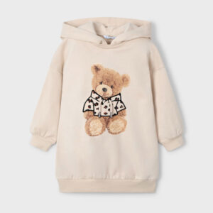 Girl Hooded Dress Sand