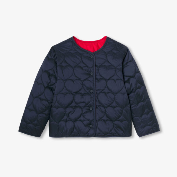Girl lightweight padded jacket - navy/red