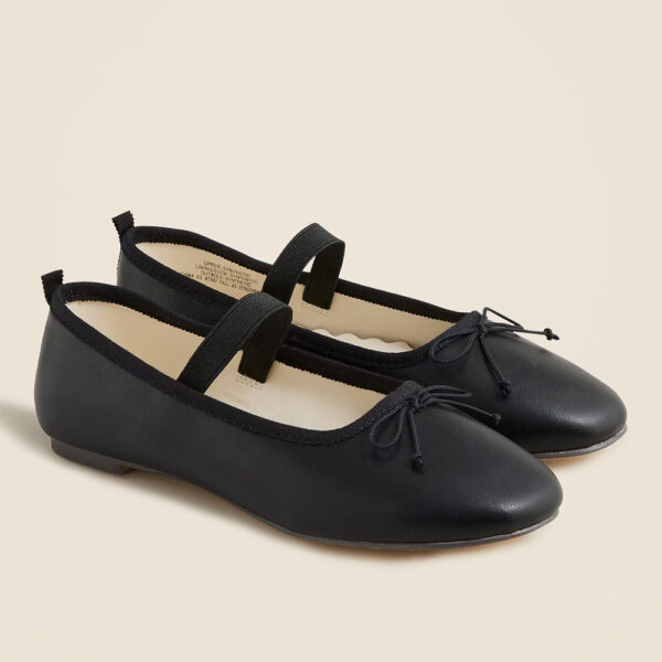 Girls' strappy ballet flats Black