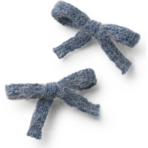 Halo Luxe Avery Ribbed Knit Double Clip Set, Chambray