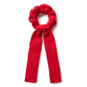 Halo Luxe Avery Ribbed Knit Long Tail Scrunchie, Red