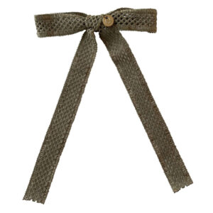 Halo Luxe Della Chenille Lace Bow Long Tail Clip, Sage