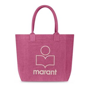 Isabel Marant Logo Flocked Open-Top Tote Bag Pink