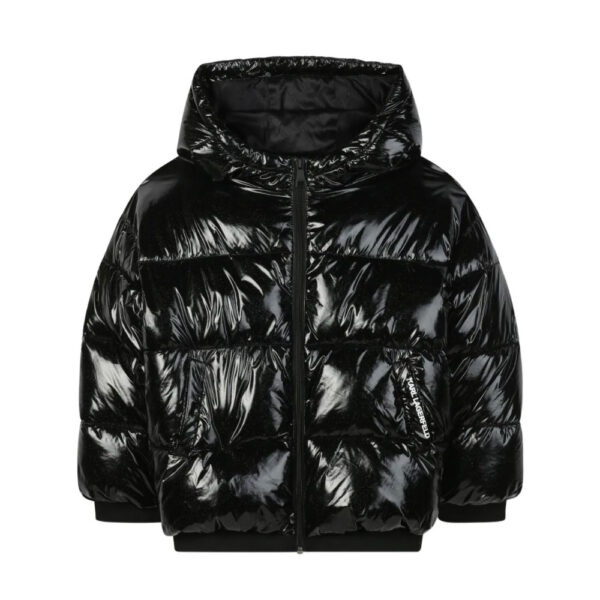 Karl Lagerfeld Kids glossy puffer jacket