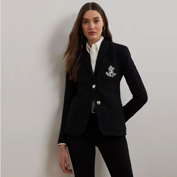 Lauren Ralph Lauren Bullion Jacquard Blazer Polo Black