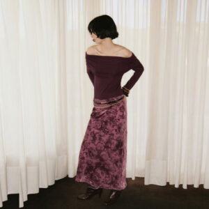 Long jacquard skirt Burgundy