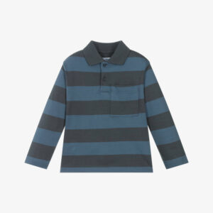 Mayoral Boys Blue Striped Cotton Jersey Polo Shirt