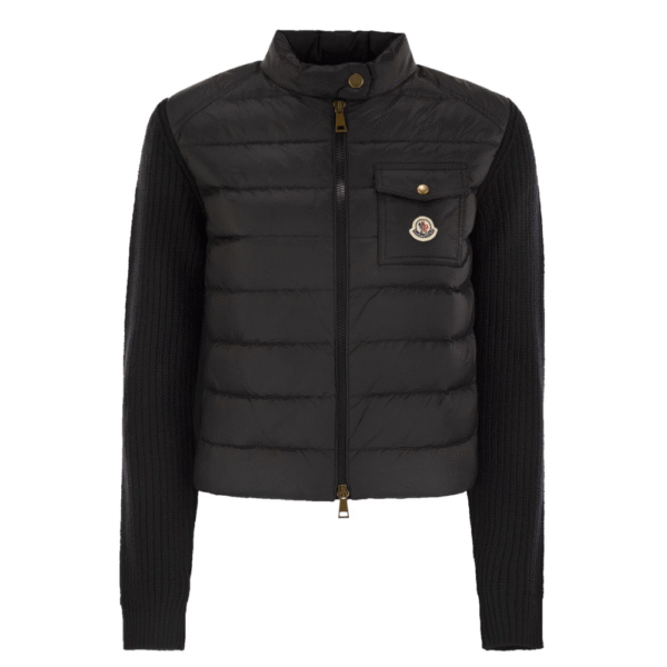 Moncler Padded Zip-Up Cardigan Black