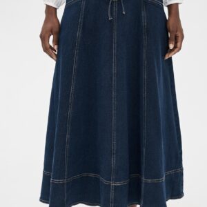 Moon River Denim Midi Skirt