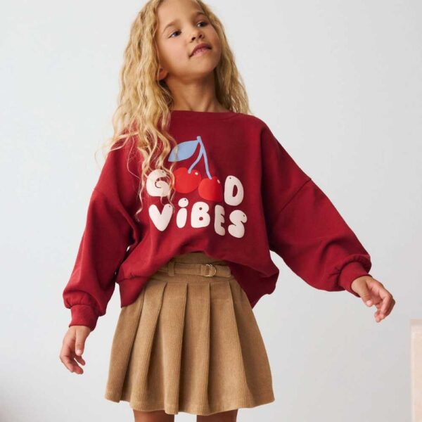 Neutral Brown Cord Skirt (3-16yrs)