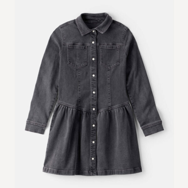 OshKosh Girls Denim Long-Sleeve Dress - Black