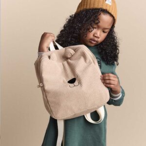 Otter Avenue Toddler Bear Corduroy Square Backpack - Tan