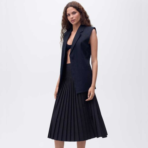 Pleated midi skirt Dark Navy