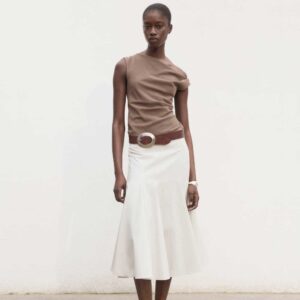 Pleated midi-skirt Grey