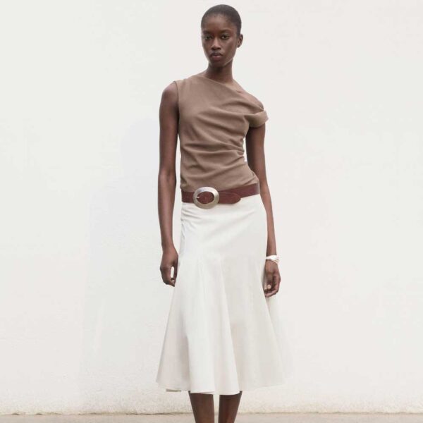 Pleated midi-skirt Grey