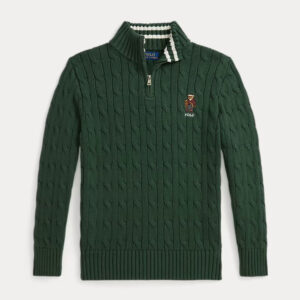 Polo Bear Cable-Knit Cotton Sweater