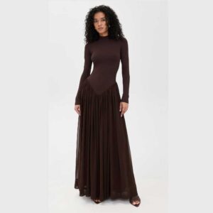 Ronny Kobo Speck Knit Dress Chicory
