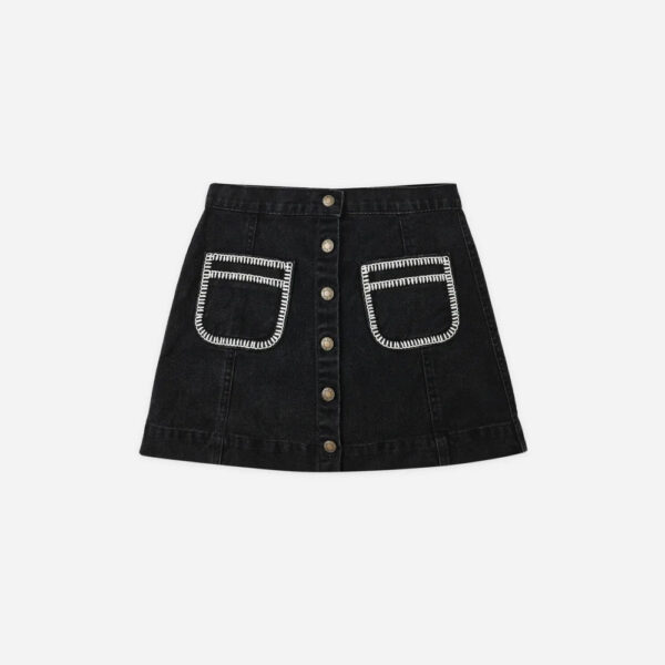 Rylee + Cru Denver Mini Skirt || Washed Black