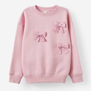 Sammy Oversized Crew marshmallow/bows