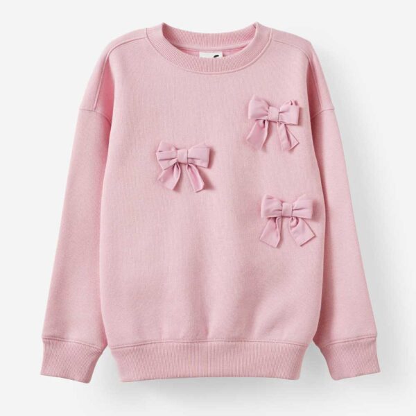 Sammy Oversized Crew marshmallow/bows