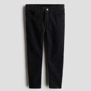Slim Fit Corduroy Pants Black