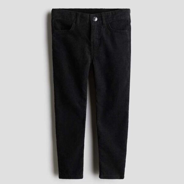Slim Fit Corduroy Pants Black