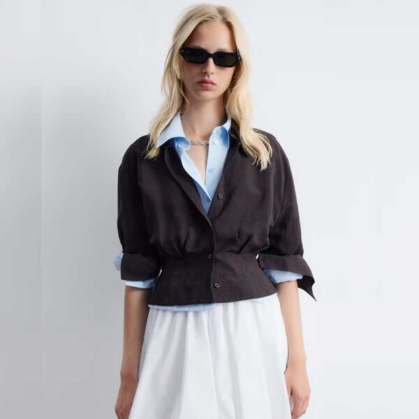 Tapered Shirt Dark Brown