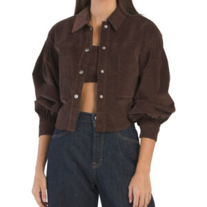 AVEC LES FILLES 2pc Cropped Shacket And Bra Top Set