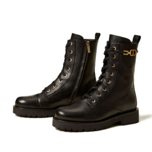 TWINSET lace-up chain boots