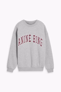 ANINE BING Spencer printed cotton-blend fleece sweatshirt