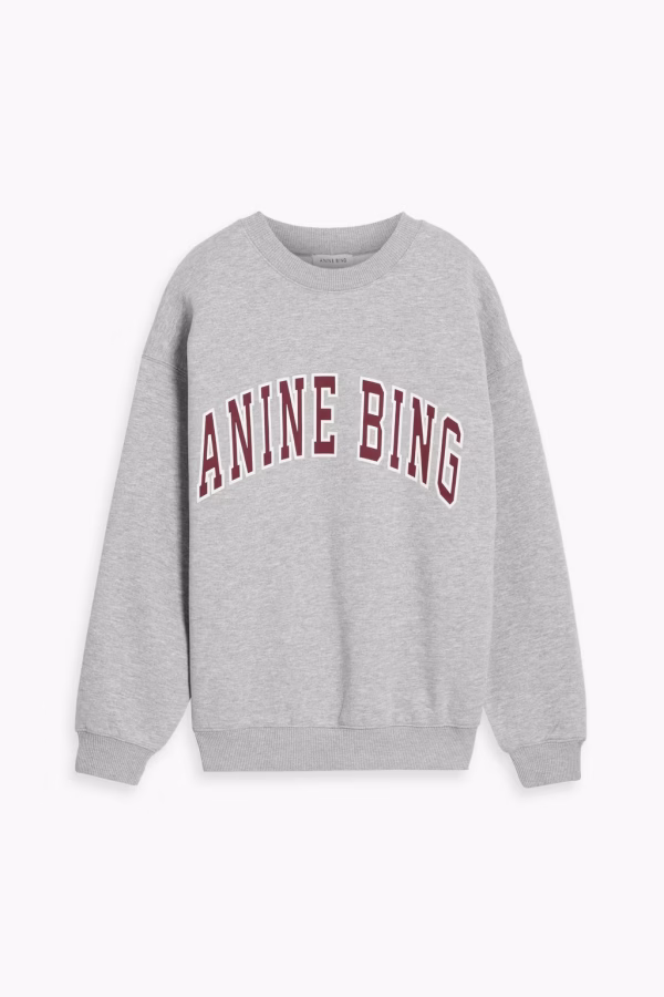 ANINE BING Spencer printed cotton-blend fleece sweatshirt