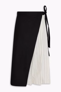 3.1 PHILLIP LIM Layered striped cotton-blend poplin and canvas midi skirt