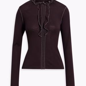 ULLA JOHNSON Asha ruffled wool top