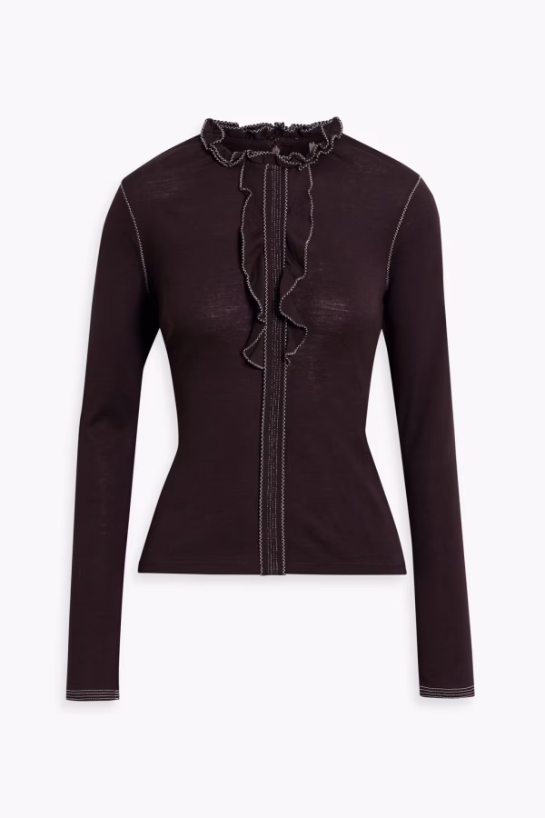 ULLA JOHNSON Asha ruffled wool top