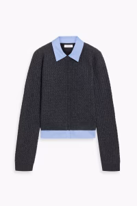 NAADAM Poplin-paneled wool and cashmere-blend cardigan