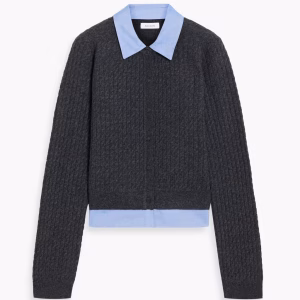 NAADAM Poplin-paneled wool and cashmere-blend cardigan