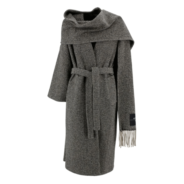 Weekend Max Mara Scarf Embellished Chevron Patterned Coat